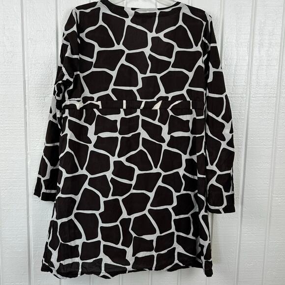 LandsEnd Women Swim Suit Cover Up Beach Vacation Pool Lounge Preppy Brown Medium - Picture 7 of 7